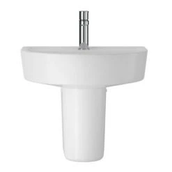 Hudson Reed Luna 1TH Basin + Semi Pedestal (Various Sizes) -Victorian Plumbing Store Hudson Reed Luna 1TH Basin Semi Pedestal d3 460
