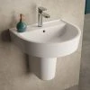 Hudson Reed Luna 1TH Basin + Semi Pedestal (Various Sizes)