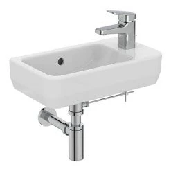 Ideal Standard i.Life S 450mm Wall Hung Right Hand 1TH Washbasin + Chrome Bottle Trap