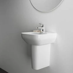 Ideal Standard i.Life A 400mm 1TH Handrinse Basin + Semi Pedestal 9 Ideal Standard i.Life A 400mm 1TH Handrinse Basin + Semi Pedestal -Victorian Plumbing Store ISILA40SP D4 460