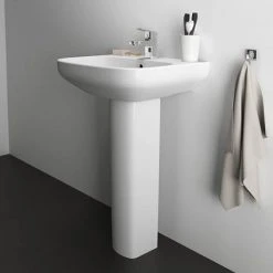 Ideal Standard i.Life A 1TH Washbasin + Full Pedestal 11 Ideal Standard i.Life A 1TH Washbasin + Full Pedestal -Victorian Plumbing Store ISILA55FP D5 460