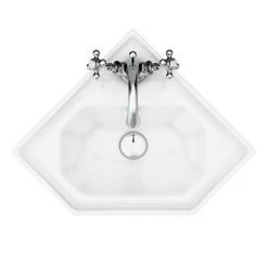 Keswick Traditional Corner Cloakroom Basin 1TH - 420 x 450mm -Victorian Plumbing Store KES CRN BAS d3 460