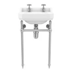 Keswick Traditional 500mm Basin & Chrome Wash Stand 9 Keswick Traditional 500mm Basin & Chrome Wash Stand -Victorian Plumbing Store KT51THW D3 460