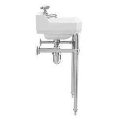 Keswick Traditional 500mm Basin & Chrome Wash Stand 10 Keswick Traditional 500mm Basin & Chrome Wash Stand -Victorian Plumbing Store KT51THW D4 460