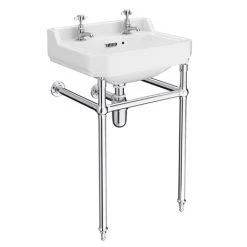 Keswick Traditional 560mm Basin & Chrome Wash Stand