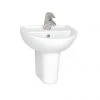 Vitra - Layton Cloakroom Basin and Half Pedestal - 2 Tap Hole - 2 Size Options