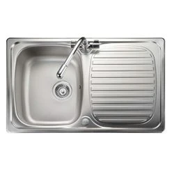 Rangemaster Compact 800 x 508mm Stainless Steel 1 Bowl Kitchen Sink - LR8001