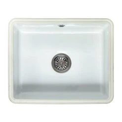 Reginox Mataro 1.0 Bowl White Ceramic Undermount Kitchen Sink + Waste -Victorian Plumbing Store MATARO d3 460