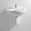Milton 550 x 445 Wall Hung Basin with Semi Pedestal (1 Tap Hole)