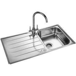 Rangemaster Michigan 1.0 Bowl Stainless Steel Kitchen Sink -Victorian Plumbing Store MG9501 D2 460