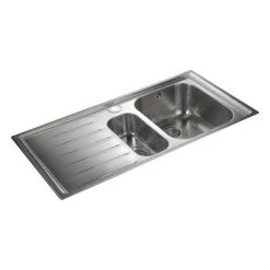 Rangemaster Manhattan 1.5 Bowl Stainless Steel Kitchen Sink -Victorian Plumbing Store MN10102L D1 460