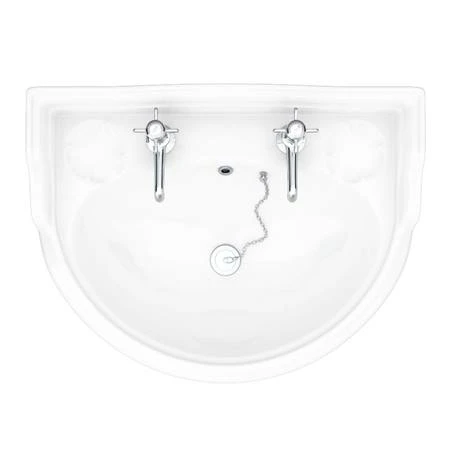Monaco Traditional Basin + Pedestal (2 Tap Hole - Various Sizes) 5 Monaco Traditional Basin + Pedestal (2 Tap Hole - Various Sizes) - Image 5