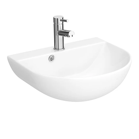 Milton 440 x 365 Wall Hung Curved Basin (1 Tap Hole) 1 Milton 440 x 365 Wall Hung Curved Basin (1 Tap Hole)