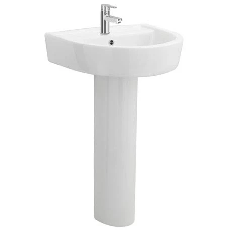 Marino 520mm Round Basin 1TH with Full Pedestal 1 Marino 520mm Round Basin 1TH with Full Pedestal