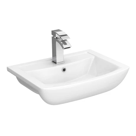 Milan 550mm Semi-Recessed Basin - 1 Tap Hole 1 Milan 550mm Semi-Recessed Basin - 1 Tap Hole