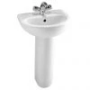 VitrA - Milton Basin and Pedestal - 1 Tap Hole - 2 Size Options