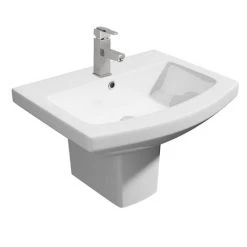 Monza Square Basin + Semi Pedestal (550mm Wide - 1 Tap Hole)