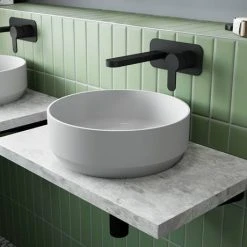 Hudson Reed Round 350mm Countertop Vessel Basin - NBV162 -Victorian Plumbing Store NBV162 d2 460