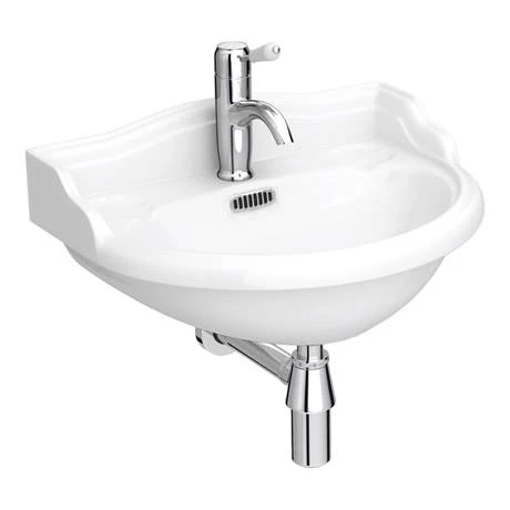 Old London - Chancery Wall Hung Cloakroom Basin (500mm Wide - 1 Tap Hole) 3 Old London - Chancery Wall Hung Cloakroom Basin (500mm Wide - 1 Tap Hole) - Image 3