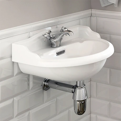 Old London - Chancery Wall Hung Cloakroom Basin (500mm Wide - 1 Tap Hole) 1 Old London - Chancery Wall Hung Cloakroom Basin (500mm Wide - 1 Tap Hole)