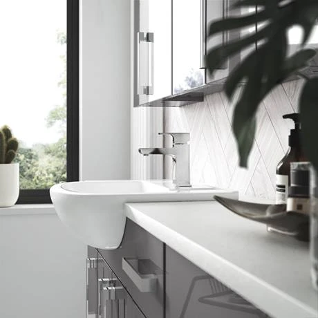 Nuie Harmony 500mm 1TH Semi Recess Basin - NCH305 2 Nuie Harmony 500mm 1TH Semi Recess Basin - NCH305 - Image 2