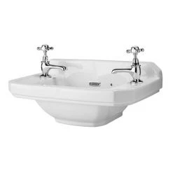 Carlton 515mm Traditional Cloakroom Basin (2 Tap Hole - Depth 300mm)