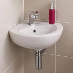 Nuie Corner Wall Hung Basin - 1 Tap Hole - NCU862
