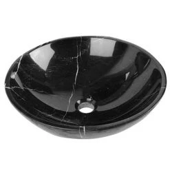 Nero Margiua 430mm Round Marble Basin 0TH - NM001 9 Nero Margiua 430mm Round Marble Basin 0TH - NM001 -Victorian Plumbing Store NM001 d4 460