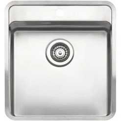 Reginox Ohio 40x40 1.0 Bowl Stainless Steel Kitchen Sink with Tap Ledge