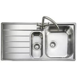 Rangemaster Oakland 1.5 Bowl Stainless Steel Kitchen Sink -Victorian Plumbing Store OL9852 detail1 460
