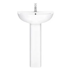 Orion Basin with Full Pedestal (555mm Wide - 1 Tap Hole) -Victorian Plumbing Store OR530B d1 460