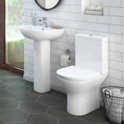 Orion Basin with Full Pedestal (555mm Wide - 1 Tap Hole) -Victorian Plumbing Store OR530B d3 460