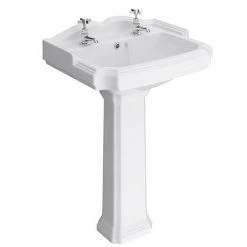 Oxford Ceramic Traditional Basin & Pedestal Set
