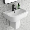 Pro 600 Basin + Semi Pedestal (560mm Wide - 1 Tap Hole)