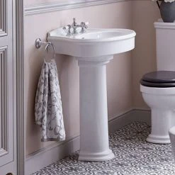 Heritage Claverton Standard Basin & Pedestal -Victorian Plumbing Store PCLW05 PCLW09 D2 460