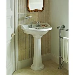 Heritage - Dorchester Standard Basin & Pedestal - Various Tap Hole Options -Victorian Plumbing Store PDW051 PDW09 D2 460