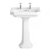 Heritage - Granley Deco 2TH Basin & Tall Pedestal