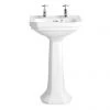 Heritage - Granley Deco 2TH Cloakroom Basin & Pedestal