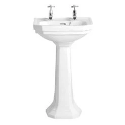 Heritage - Granley Deco 2TH Cloakroom Basin & Pedestal