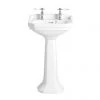Heritage - Granley Cloakroom Basin & Pedestal - 1 or 2 Tap Hole Options
