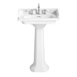 Heritage - Dorchester Square Basin & Pedestal - 2 or 3 Tap Hole Options