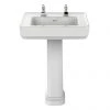 Heritage Wynwood 600mm Standard Basin & Pedestal - Various Tap Hole Options