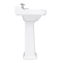 Nuie Carlton Traditional Basin + Pedestal (2 Tap Hole - Various Sizes) -Victorian Plumbing Store Premier Carlton Traditional Basin with Pedestal n d2 460