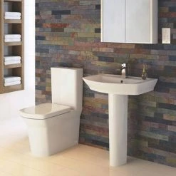 Nuie Clara Basin & Full Pedestal - 1 Tap Hole 5 Nuie Clara Basin & Full Pedestal - 1 Tap Hole -Victorian Plumbing Store Premier Clara Basin Full Pedestal n d1 460