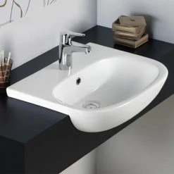 RAK Tonique 52cm Semi-Recessed Basin - 1 Tap Hole - TONSRBAS1