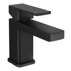 Rondo Double Wall Hung Basin Package with Matt Black Square Taps + Bottle Traps -Victorian Plumbing Store RDMBPK d2 460