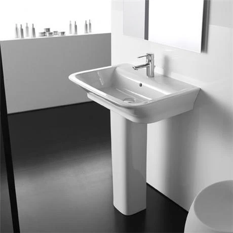 Roca - The Gap 650mm 1 tap hole basin with full pedestal 2 Roca - The Gap 650mm 1 tap hole basin with full pedestal - Image 2