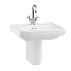 Burlington Riviera 650mm Square Basin + Semi Pedestal