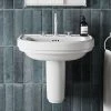 Burlington Riviera 580mm D-Shape Basin + Semi Pedestal