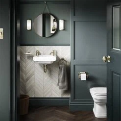Burlington Riviera 450mm 2TH Wall Hung Cloakroom Basin -Victorian Plumbing Store RIV8 2TH D3 460